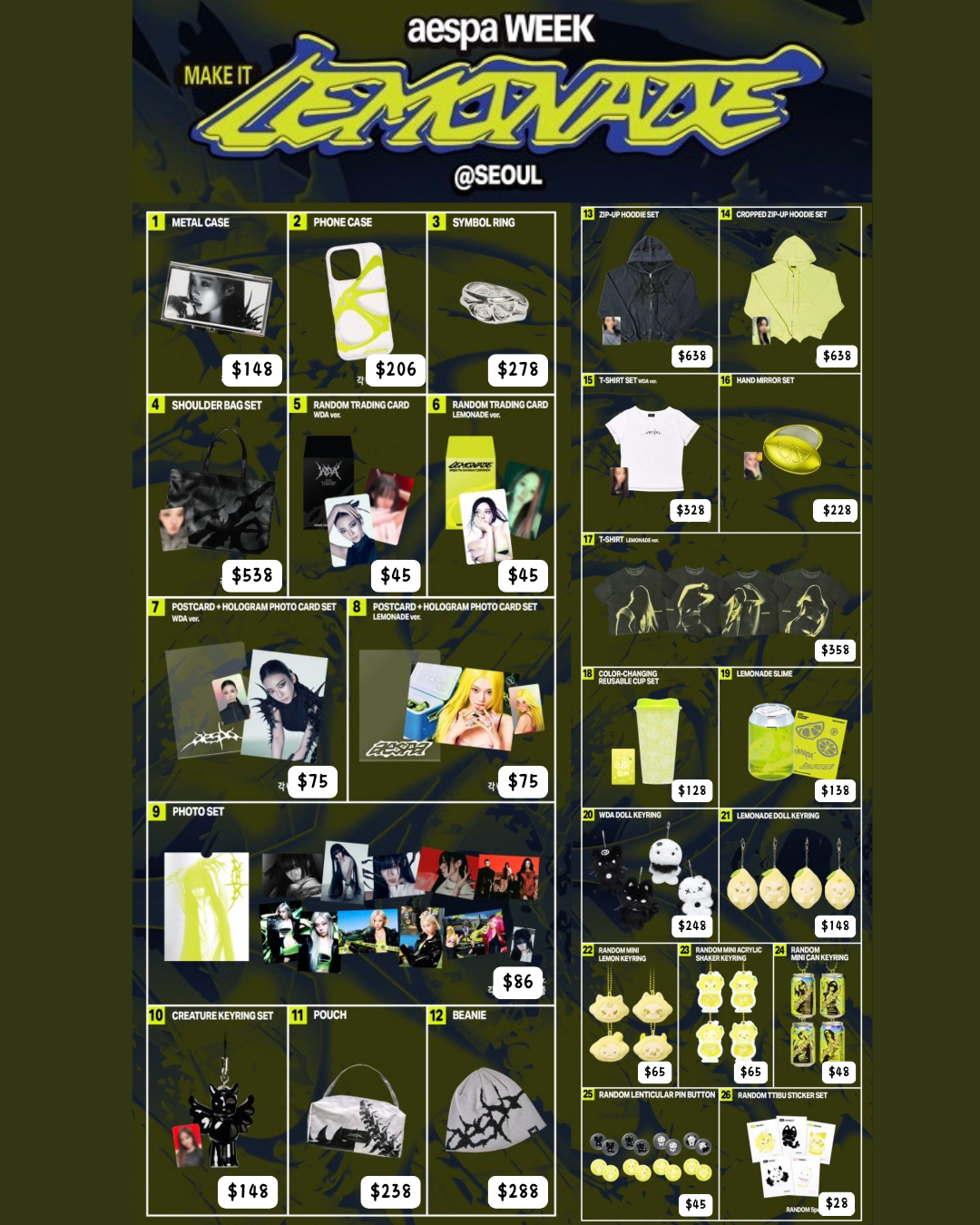 預訂｜aespa  - Make It Lemonade Official Merch