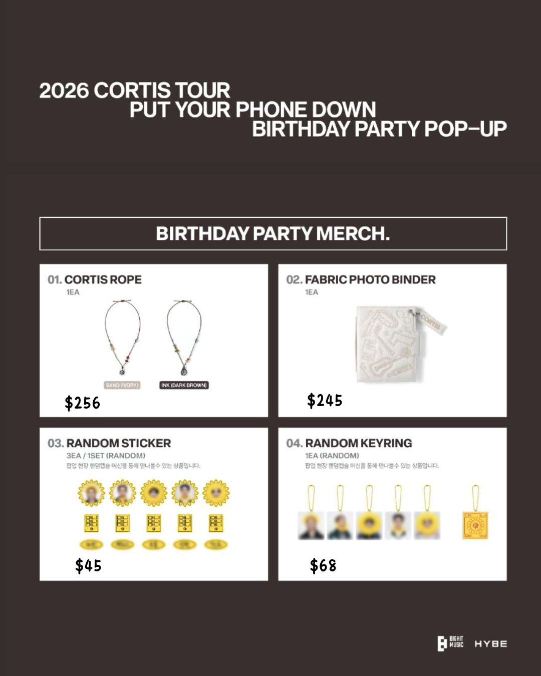 預訂｜2026 CORTIS TOUR <PUT YOUR PHONE DOWN> BIRTHDAY PARTY POP-UP