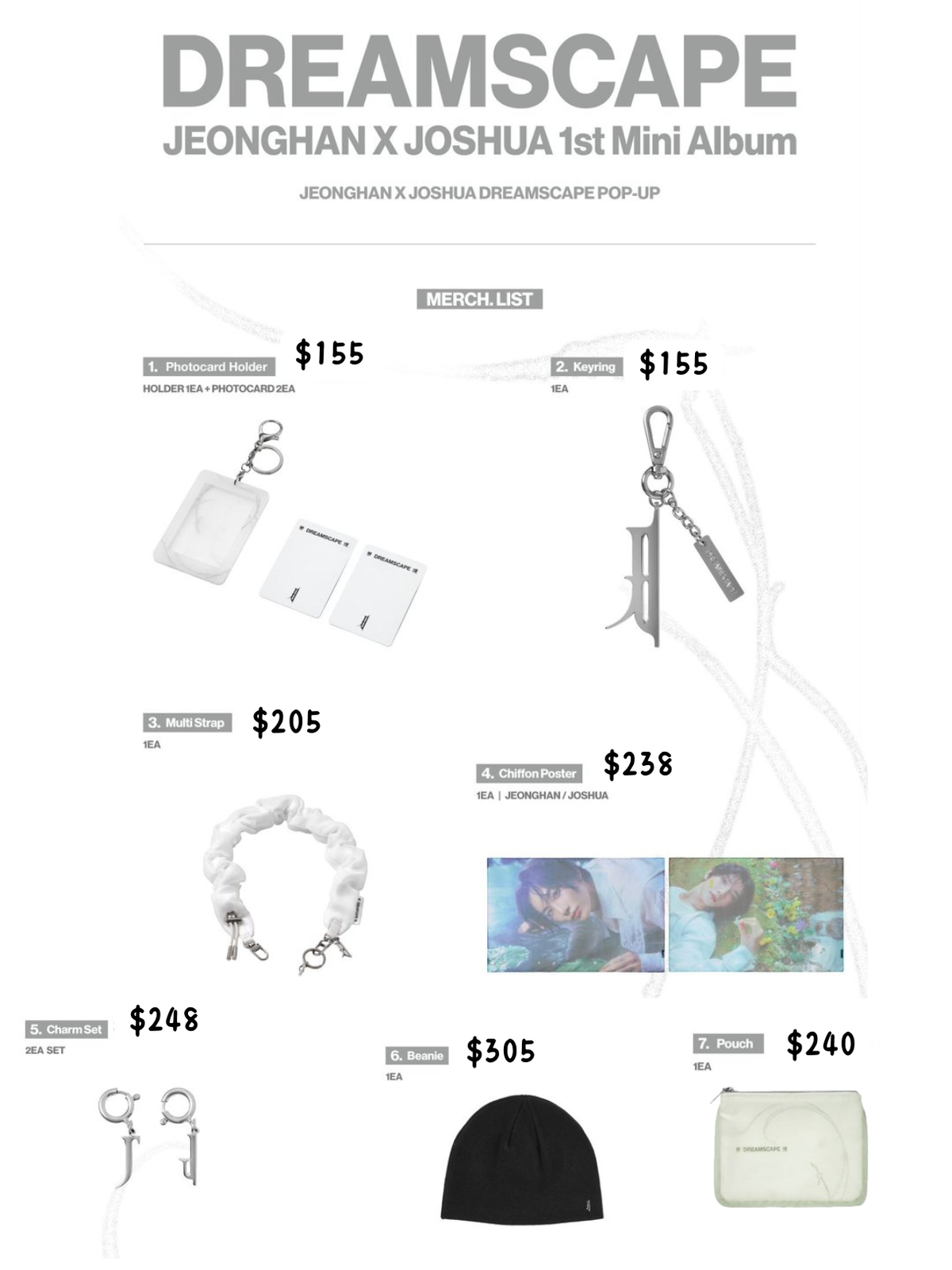預訂｜JEONGHAN X JOSHUA ‘DREAMSCAPE’ POP-UP
MERCH⋆˚✧