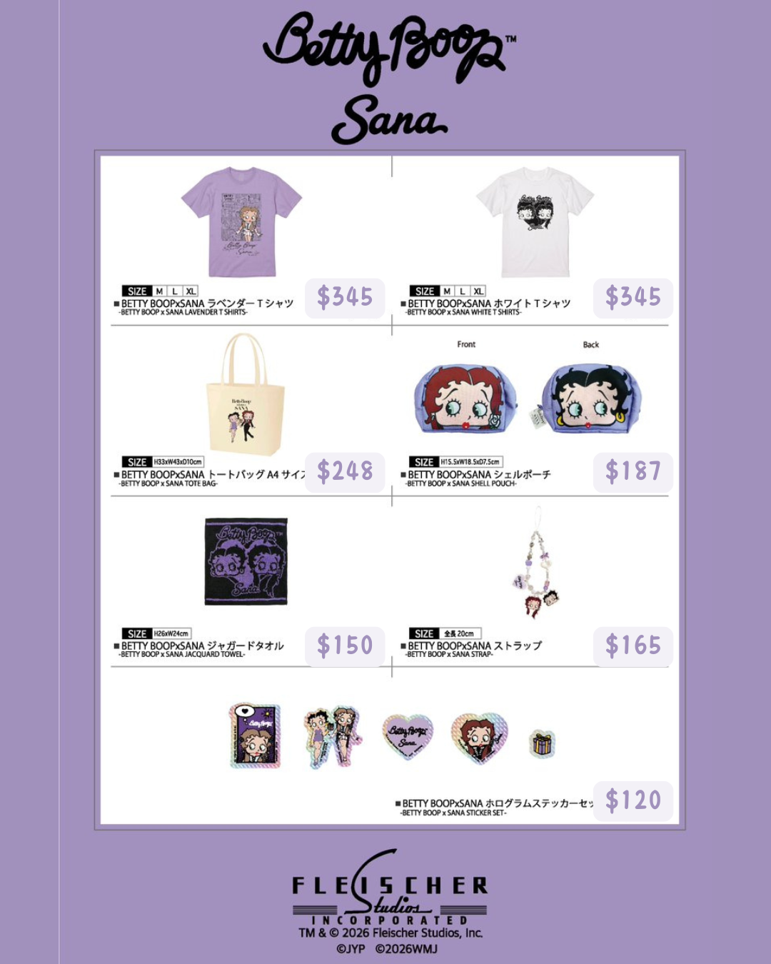 日本預訂｜TWICE SANA×Betty Boop OFFICIAL GOODS