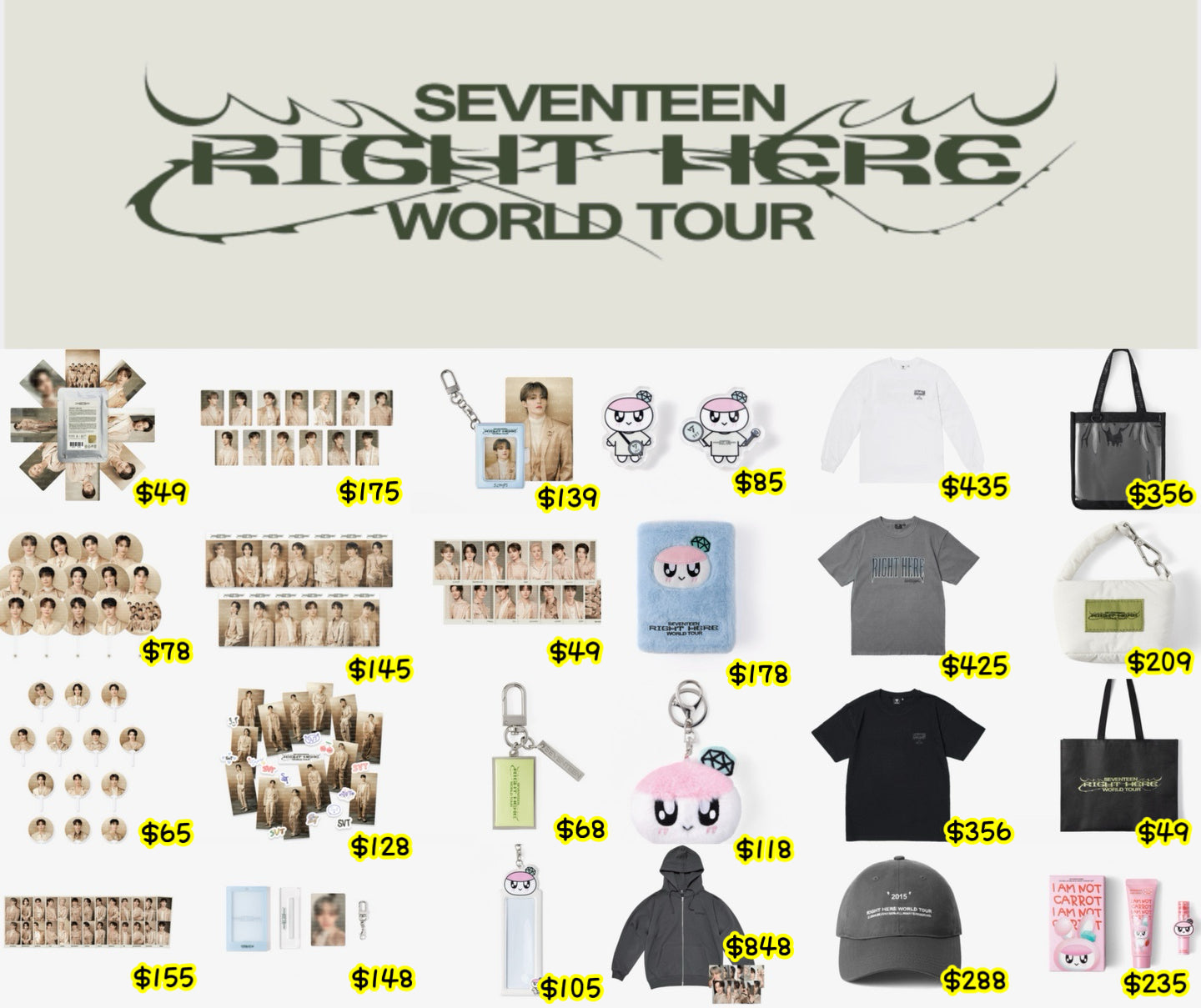 預訂｜Seventeen [RIGHT HERE] World Tour Official Merch