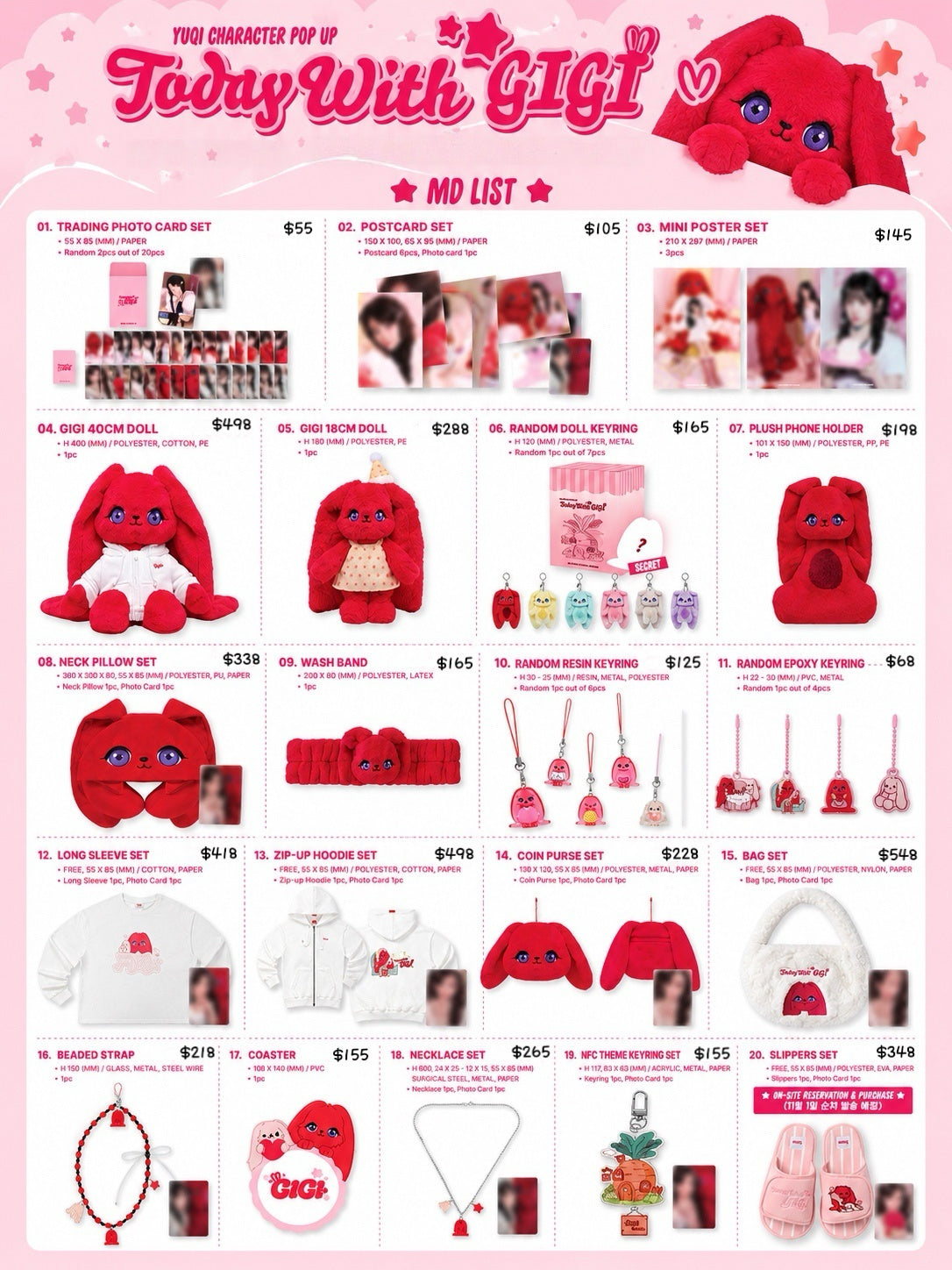 預訂｜ YUQI -  [Today with GIGI] POP UP STORE MD
