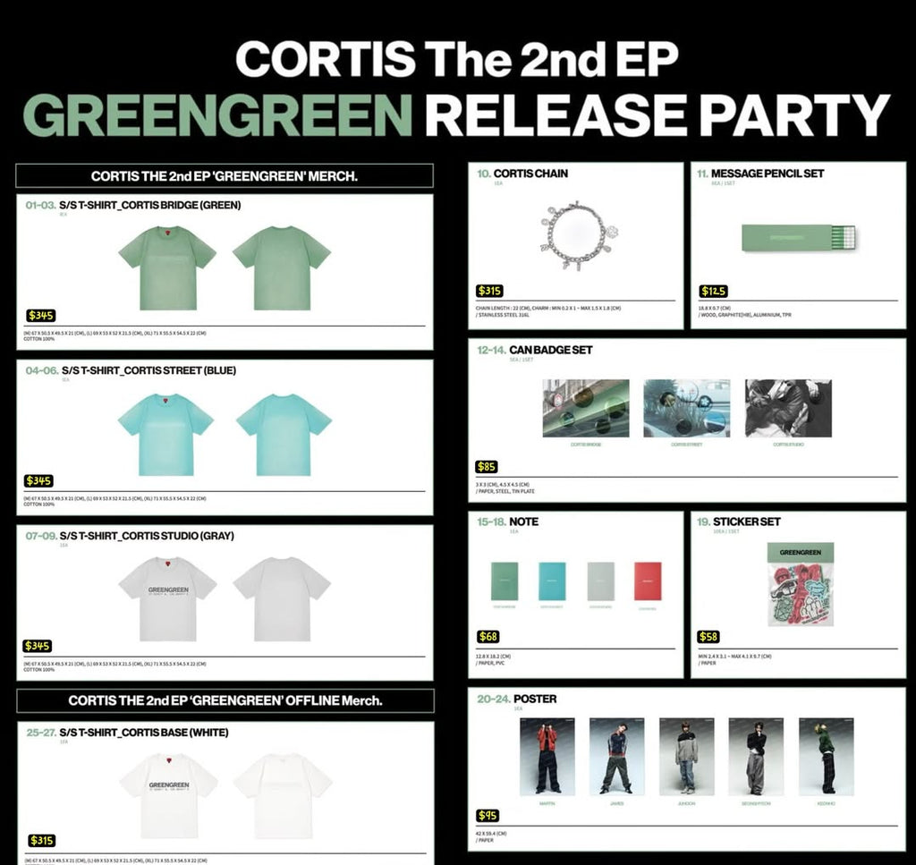 預訂｜CORTIS The 2nd EP GREENGREEN Official Merch *ONLINE* [7月中發貨]