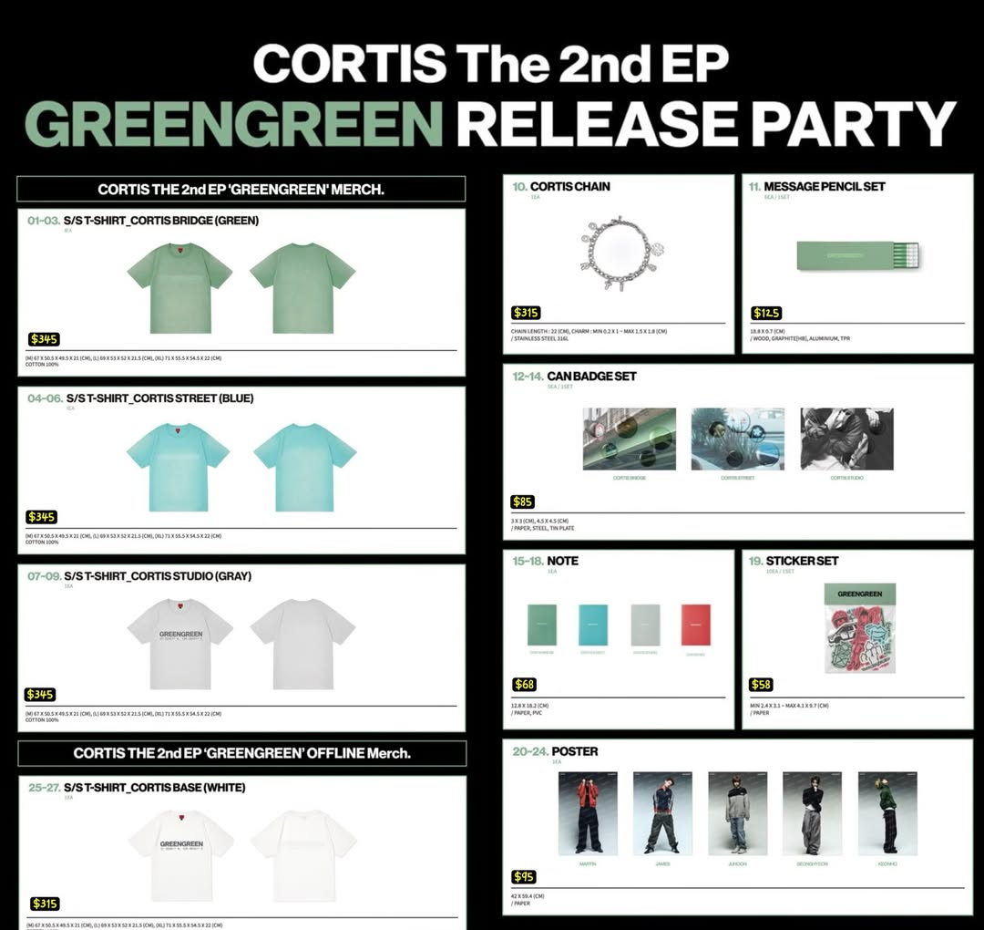 預訂｜CORTIS The 2nd EP GREENGREEN Official Merch *ONLINE* [7月中發貨]