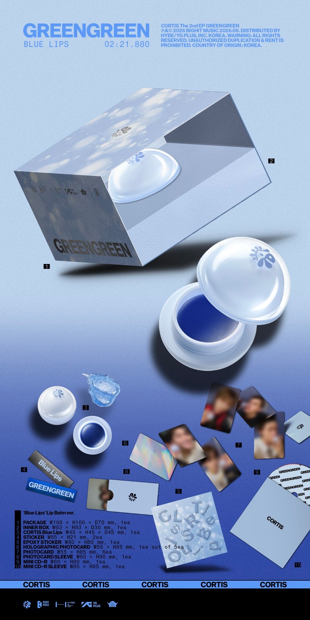 預訂｜Cortis - The 2nd EP [GREENGREEN] ('Blue Lips' Lip Balm ver.)