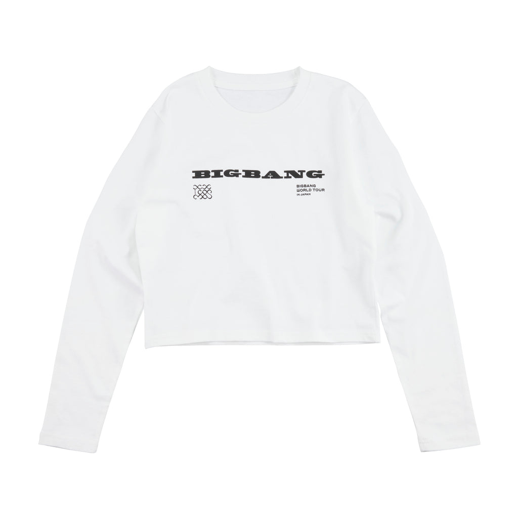BIGBANG official merchandise: Cropped Long-Sleeve T-Shirt - White - L