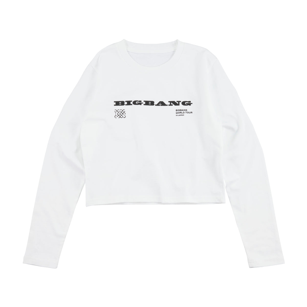 BIGBANG official merchandise: Cropped Long-Sleeve T-Shirt - White - L