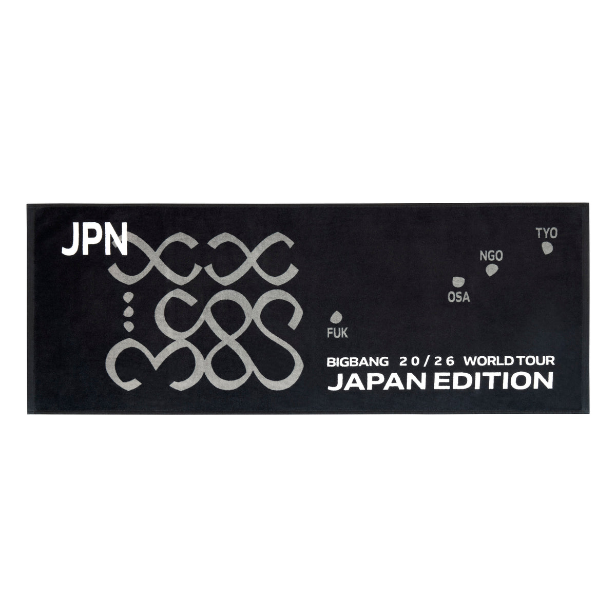 BIGBANG official merchandise: TOUR Sports Towel - Black - One Size